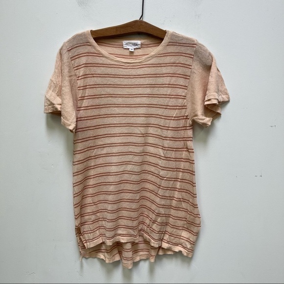 Ecovibe Striped Linen Blend T-Shirt - Picture 1 of 6